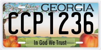 GA license plate CCP1236