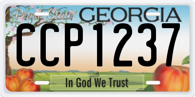GA license plate CCP1237