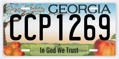 GA license plate CCP1269