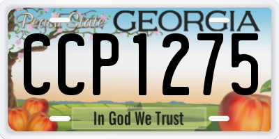 GA license plate CCP1275