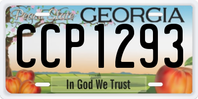 GA license plate CCP1293