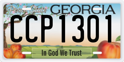 GA license plate CCP1301