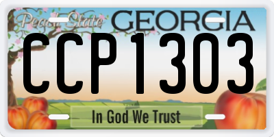 GA license plate CCP1303