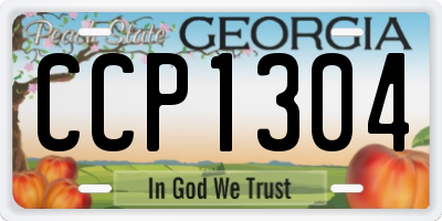 GA license plate CCP1304