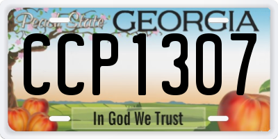 GA license plate CCP1307