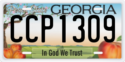 GA license plate CCP1309