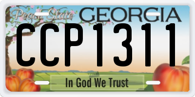 GA license plate CCP1311