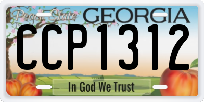 GA license plate CCP1312