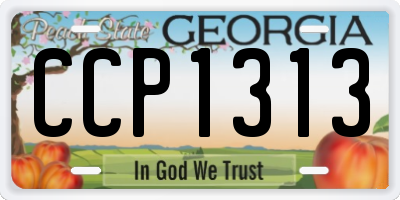 GA license plate CCP1313