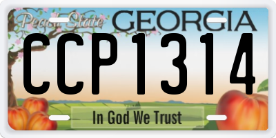 GA license plate CCP1314