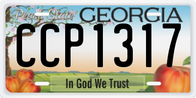 GA license plate CCP1317