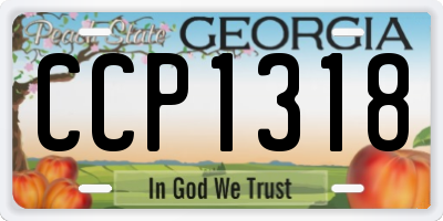 GA license plate CCP1318