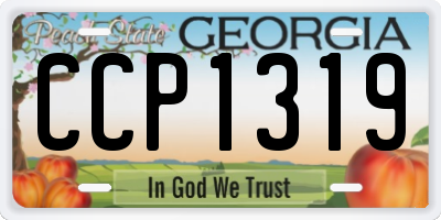 GA license plate CCP1319