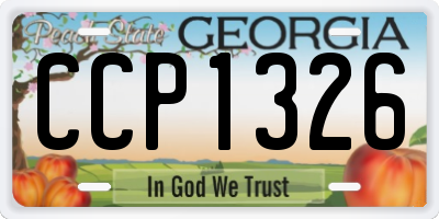 GA license plate CCP1326