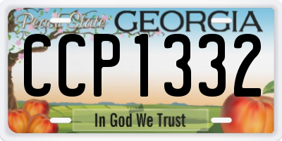 GA license plate CCP1332