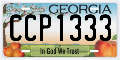 GA license plate CCP1333