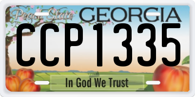 GA license plate CCP1335