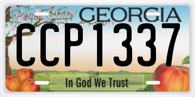 GA license plate CCP1337