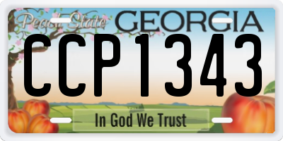 GA license plate CCP1343
