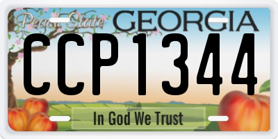 GA license plate CCP1344