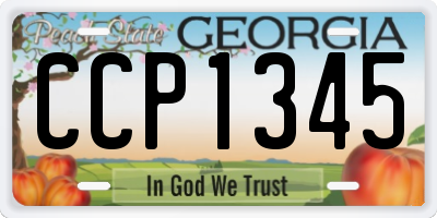 GA license plate CCP1345