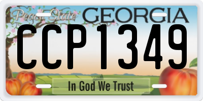 GA license plate CCP1349