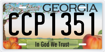 GA license plate CCP1351