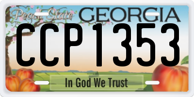 GA license plate CCP1353