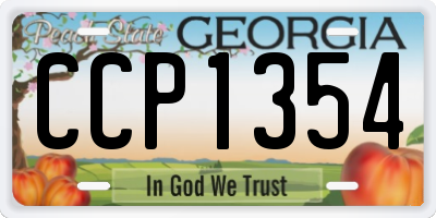 GA license plate CCP1354