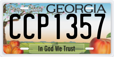 GA license plate CCP1357