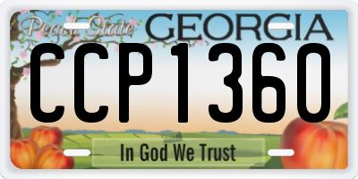GA license plate CCP1360