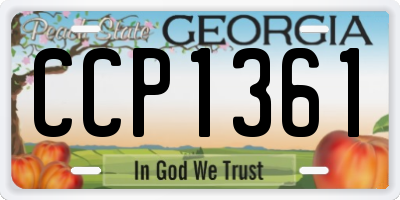 GA license plate CCP1361