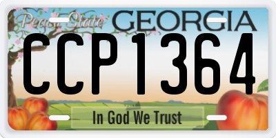 GA license plate CCP1364