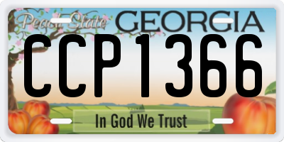 GA license plate CCP1366