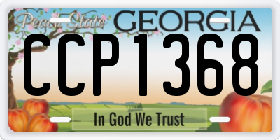 GA license plate CCP1368