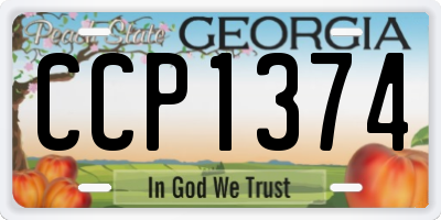 GA license plate CCP1374