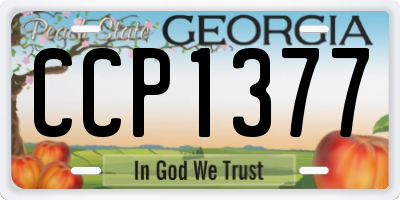 GA license plate CCP1377