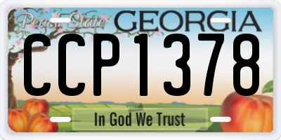 GA license plate CCP1378