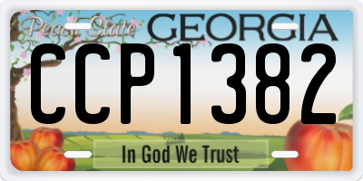 GA license plate CCP1382