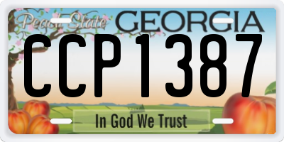 GA license plate CCP1387