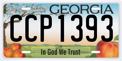 GA license plate CCP1393