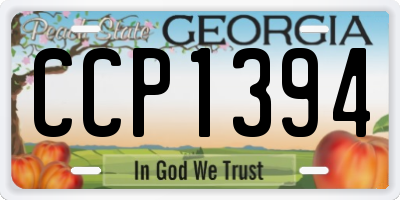 GA license plate CCP1394