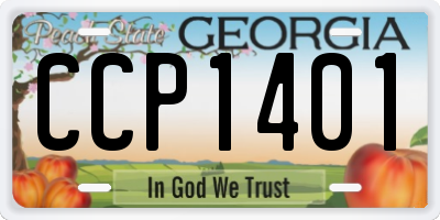 GA license plate CCP1401