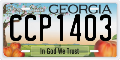 GA license plate CCP1403