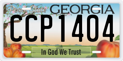 GA license plate CCP1404