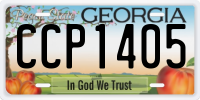 GA license plate CCP1405