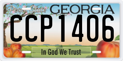 GA license plate CCP1406