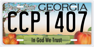 GA license plate CCP1407