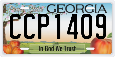 GA license plate CCP1409