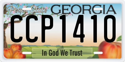 GA license plate CCP1410